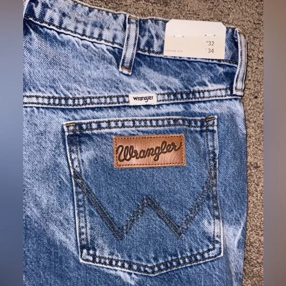 WRANGLER LOOSE FIT MENS JEANS SIZE 32 x 34 BLEACHED COWBOY WEST ANTHROPOLOGIE - Picture 5 of 6